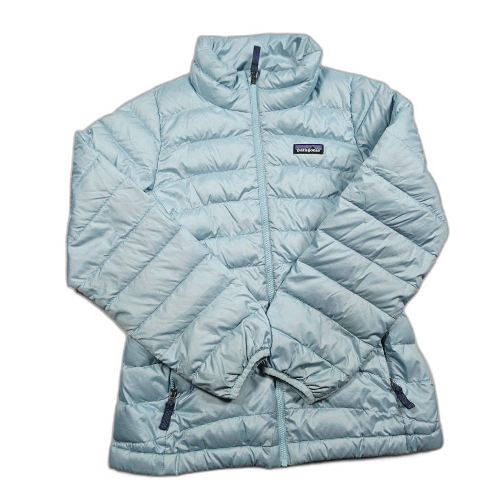 Patagonia Nano Quilted Puffer Kid's Jacket Light Teal Sz M/EUC